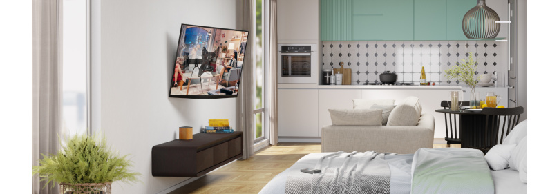 Телевизор в маленькой комнате: идеи размещения и экономии пространства