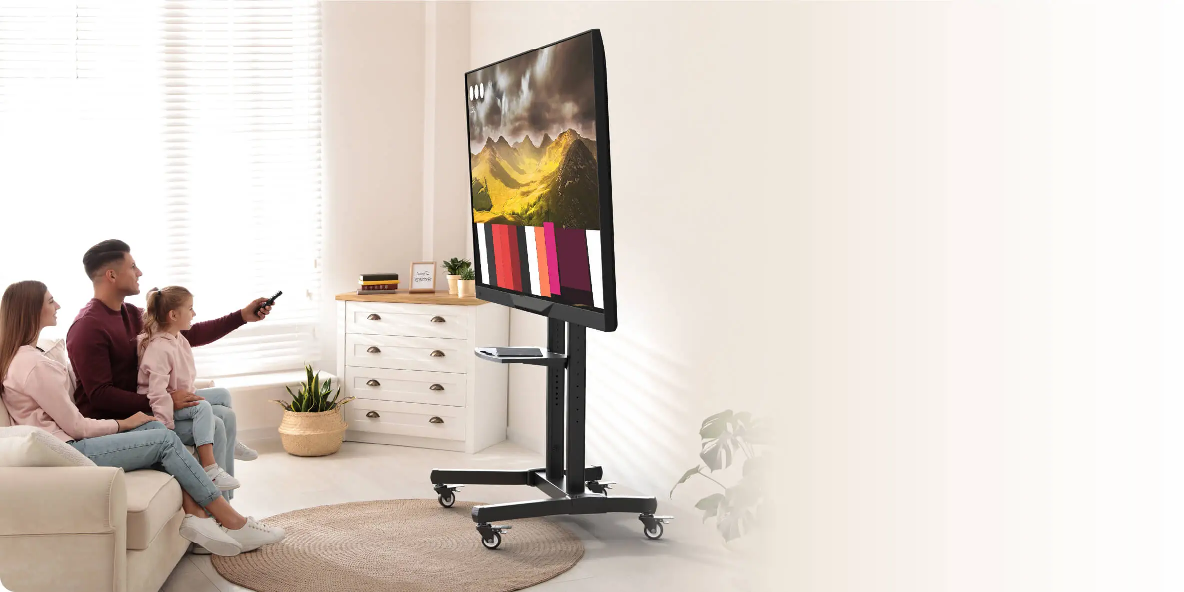 Mobile TV stand for 50