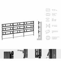 Комплект напольно-стеновой Tilt Up для видео стен на 15 экранов ONKRON APRO3L-35, чёрный - вид 1 миниатюра