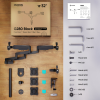 ONKRON кронштейн (держатель) для трех мониторов 13"-32" дюймов настольный, черный G280 - вид 11 миниатюра
