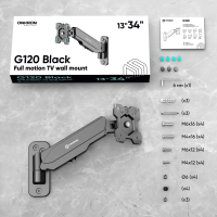 ONKRON кронштейн для телевизора и монитора 13"-34" дюймов настенный, черный G120 - вид 11 миниатюра