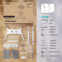 ONKRON мобильная стойка для ТВ и профессиональных дисплеев 40"-70", макс 60.5кг, белая TS1552 - вид 9 миниатюра