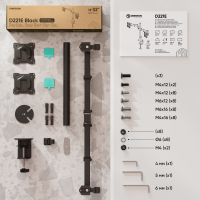 ONKRON кронштейн для двух мониторов 13"-32" настольный, чёрный D221E - вид 9 миниатюра