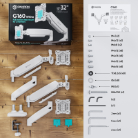 ONKRON кронштейн для монитора 13"-32" настольный, белый G160 - вид 13 миниатюра