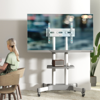 ONKRON стойка для телевизора с кронштейном 32"-65", мобильная, белая TS1351 - вид 1 миниатюра