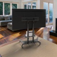ONKRON стойка для ТВ и интерактивной панели с кронштейном 50"-83", мобильная, чёрная TS1380 - вид 4 миниатюра