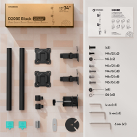 ONKRON кронштейн для двух мониторов 13"-34" настольный, чёрный D208E - вид 10 миниатюра