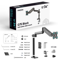 ONKRON кронштейн для монитора 13"-34" настольный, чёрный G75 - вид 9 миниатюра