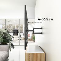 Кронштейн для телевизора 26"-55" наклонно-поворотный, чёрный STE344-B - вид 4 миниатюра