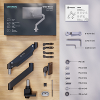 ONKRON кронштейн для монитора 17"-57" настольный, чёрный G130 - вид 8 миниатюра