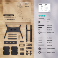 ONKRON мобильная стойка для ТВ и профессиональных дисплеев 40"-70", макс 60.5 кг, чёрная TS1552 - вид 10 миниатюра