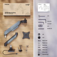 Кронштейн для монитора 15"-42" настольный, черно-серый G110 - вид 6 миниатюра