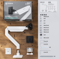 ONKRON кронштейн (держатель) для монитора 13"-55" дюймов настольный, чёрно-белый G110-BW - вид 9 миниатюра