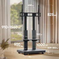 ONKRON моторизированная мобильная стойка для ТВ или интерактивных панелей 50"-120", макс 120 кг, чёрная TS2811E - вид 7 миниатюра