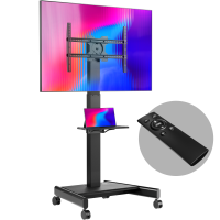 Мобильная стойка для телевизора с кронштейном 43"-75", макс 70 кг, черная TS1552e-B - вид 1 миниатюра