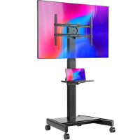Мобильная стойка для телевизора с кронштейном 43"-75", макс 70 кг, черная TS1552e-B - вид 2 миниатюра