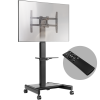 Мобильная стойка для телевизора с кронштейном 43"-75", макс 70 кг, черная TS1552e-B - вид 3 миниатюра