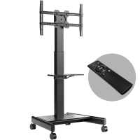 Мобильная стойка для телевизора с кронштейном 43"-75", макс 70 кг, черная TS1552e-B - вид 4 миниатюра