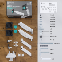 ONKRON кронштейн для монитора 13"-32" настольный, чёрно-белый G160 - вид 13 миниатюра