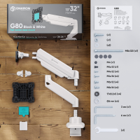 ONKRON кронштейн (держатель) для монитора 13"-32" настольный, чёрно-белый G80 - вид 12 миниатюра